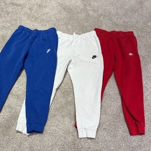 Nike Blue, White, and Red Sweatpants bundle